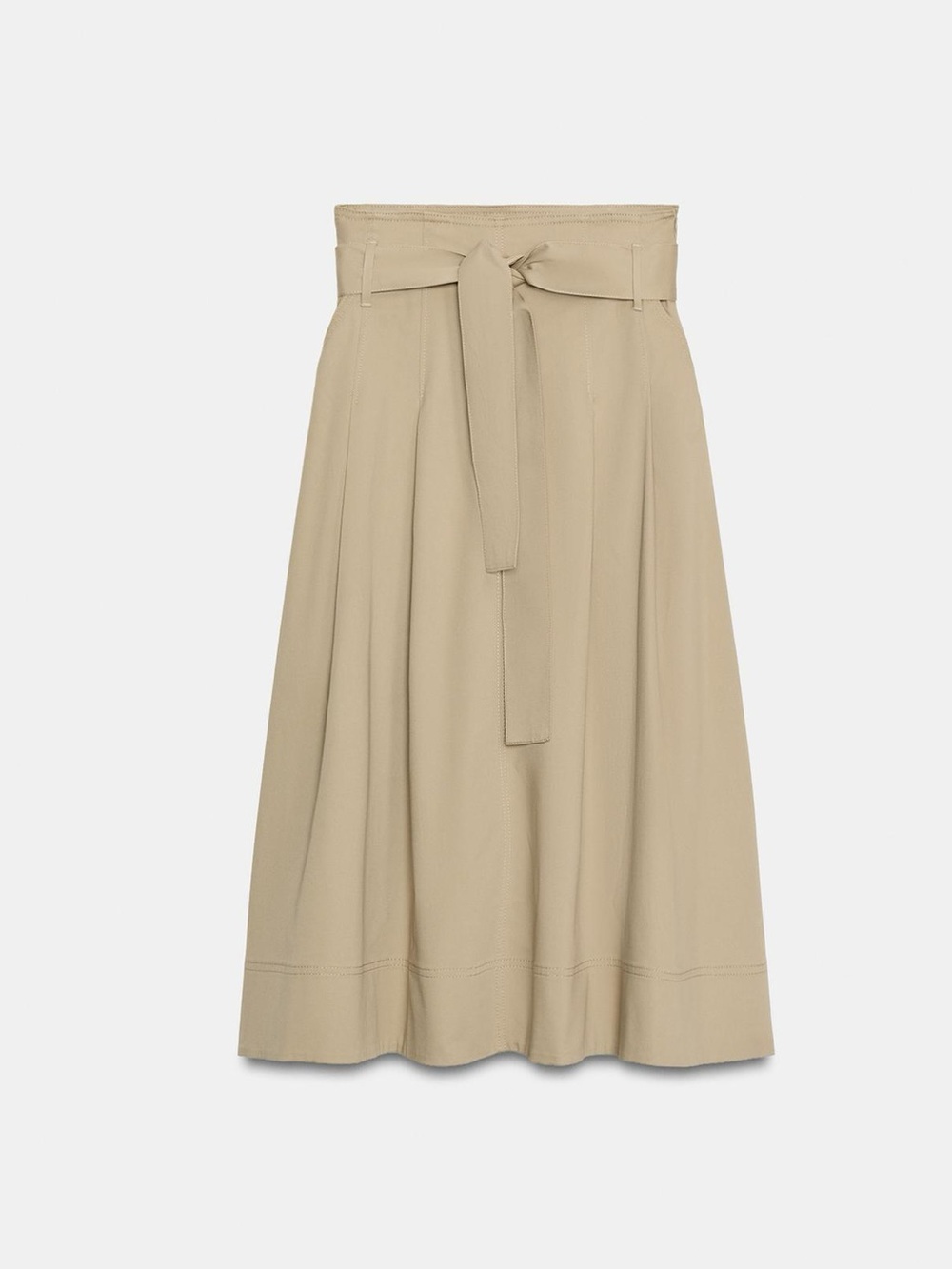 Zara ZW COLLECTION BELTED MIDI SKIRT